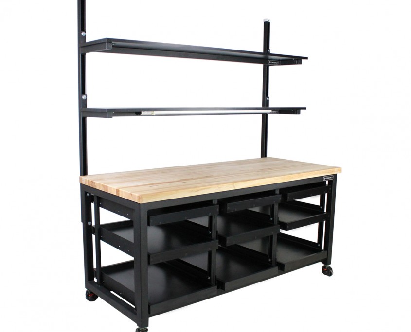 Undermount Pull Out Shelves on Formaspace Benchmarx