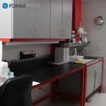 Modular Wet Lab Benches with Cabinetry