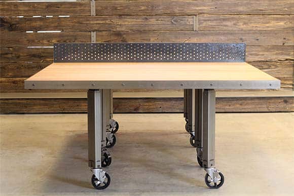 Custom height-adjustable ping pong conference table