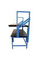 esd workbench with articulating shelves