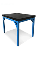 lab instrumentation antivibration table with blue powder coated steel
