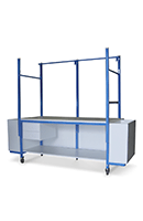 integrated roller bar workstation for material handling facility