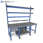 mobile cart attaches and detaches to workbench