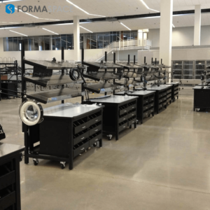 Height Adjustable Distribution Center Workbenches for Multi-Shift Operation