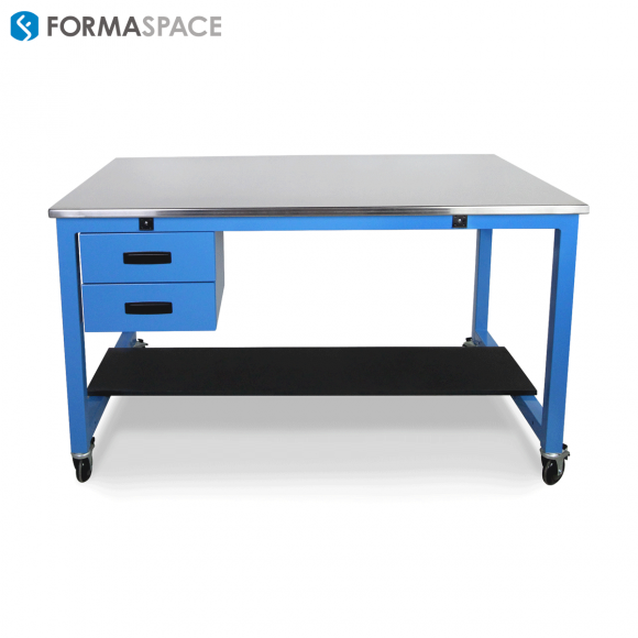 workbench with stainless steel work surface