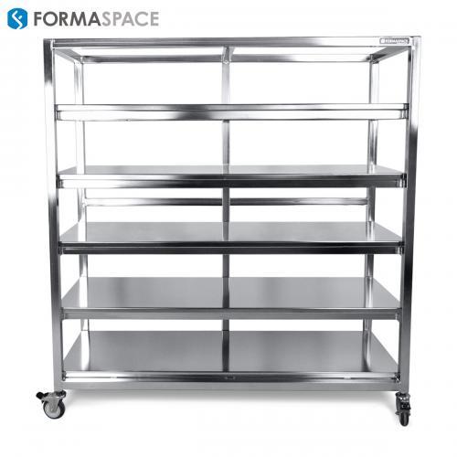 stainless steel mobile cart for a cleanroom environment
