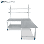 industrial material handling workbench with return