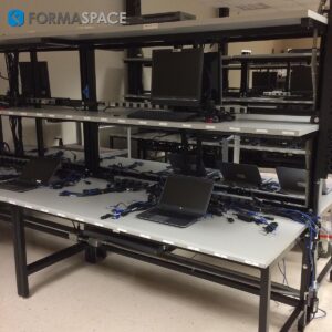 Heavy Duty Computer Workstations with Upper Shelves