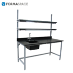 Chemical Resistant Wet Lab Bench with Sink