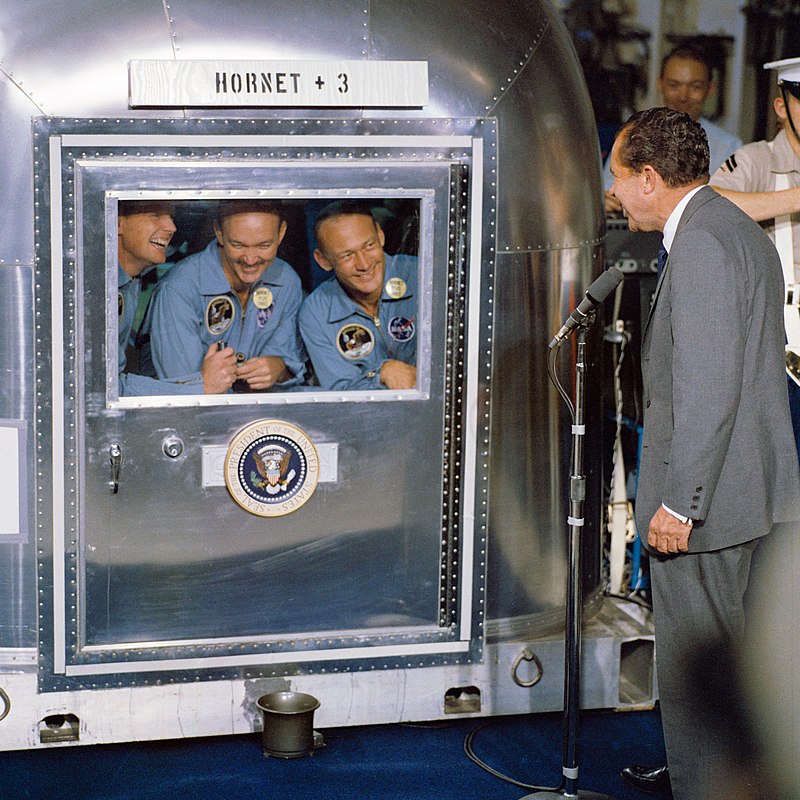 Astronauts returning to Earth in NASA’s Apollo program