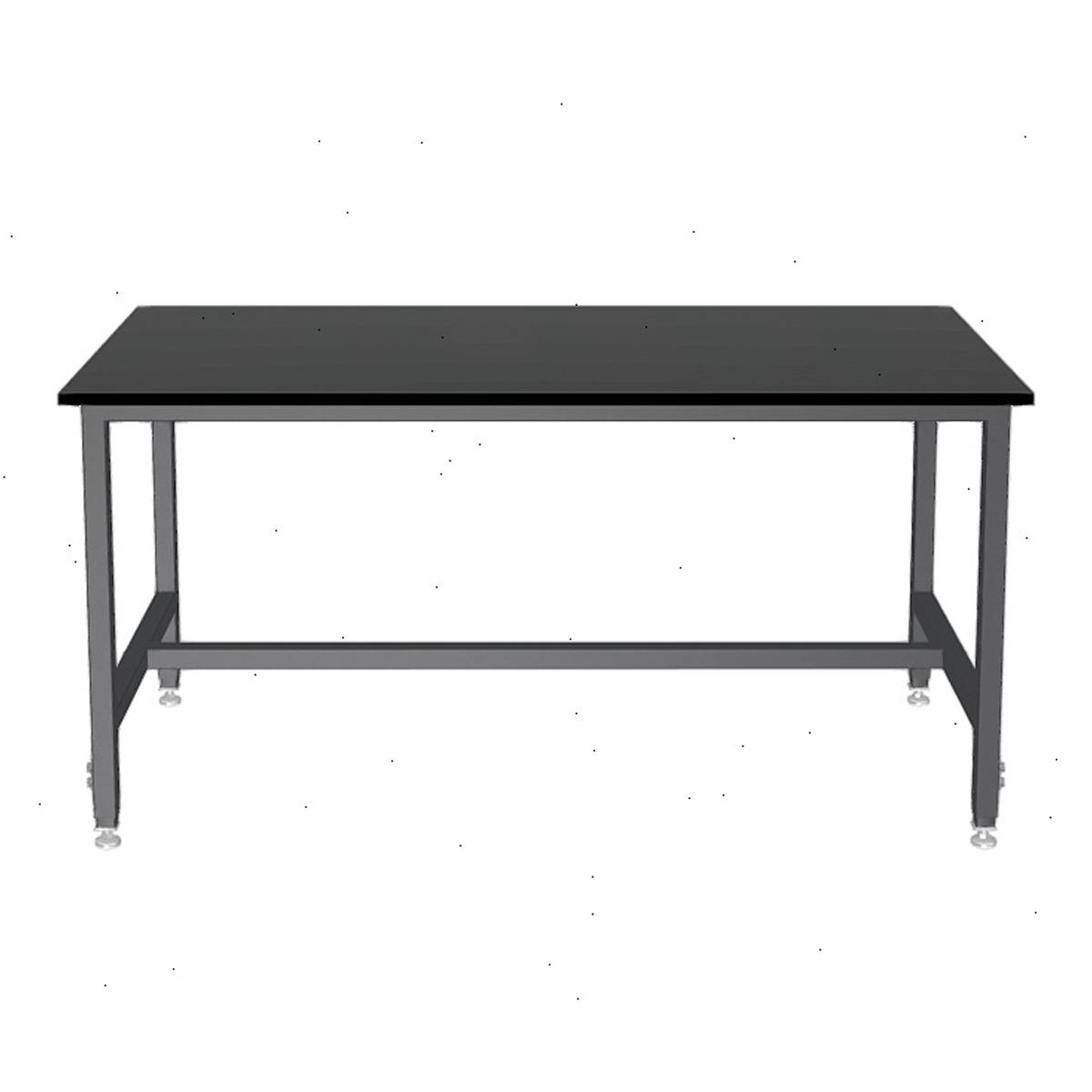 Formaspace Basix 60”x30”x30” Workstation in Steel Grey Pearlescent Finish with Adjustable Height Leg Kit & Black Phenolic Resin Top