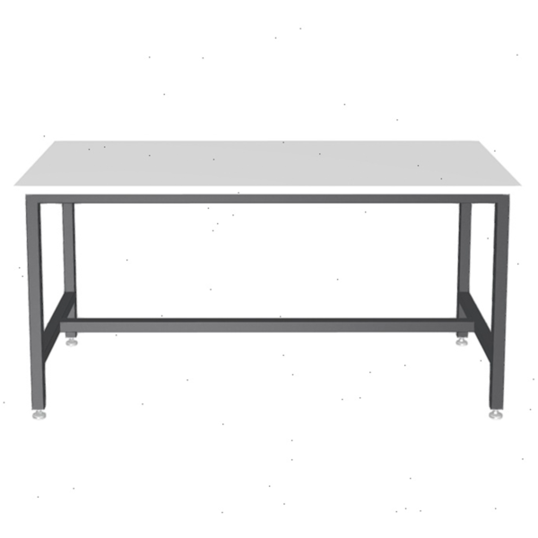 Formaspace Basix 60”x30”x30” Workstation in Steel Grey Pearlescent with Adjustable Leveling Feet and Gray laminate Top