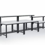Bench Plus with phenolic worksurface and black texture finish for wet lab