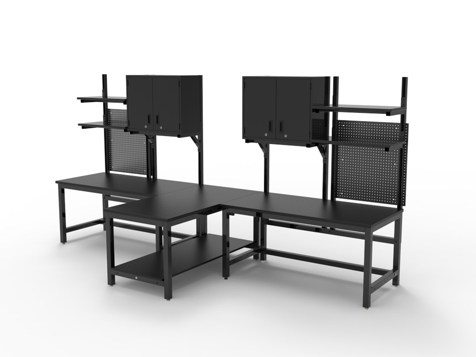 black esd workbenches for two users