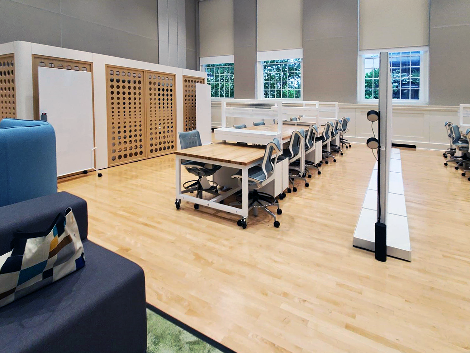 university study hall workstations with storage