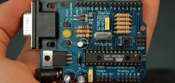 Arduino single-board microcontroller, part of the open source hardware movement. Image courtesy Wikimedia