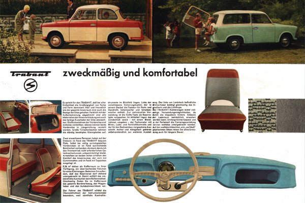 Advertisement for the East German Trabant car.
